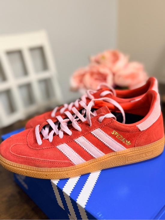 adidas Shoes - adidas Samba Sneakers in Red with Pink Accents